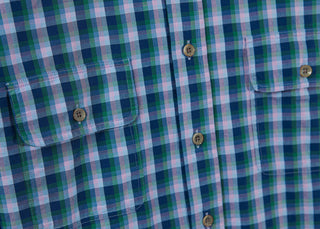 Walter Plaid Men's Workshirt - Buttons - Turtleson -Navy