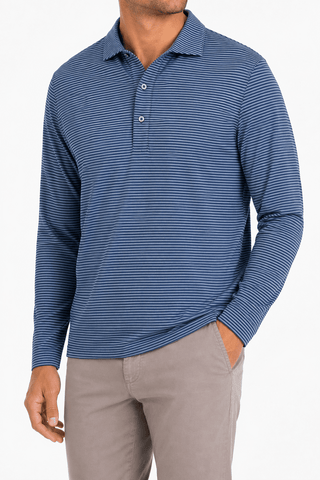 Avery Stripe Long Sleeve Polo - Turtleson