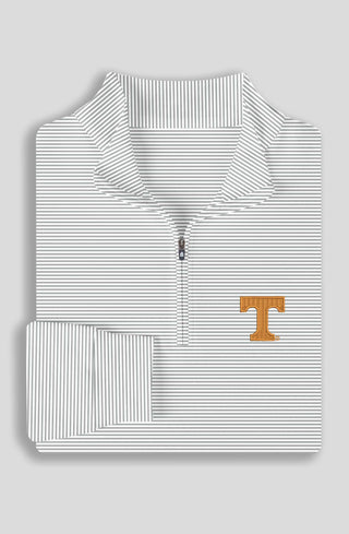 Carter Stripe Quarter-Zip Pullover - University of Tennessee - Pearl - Turtleson