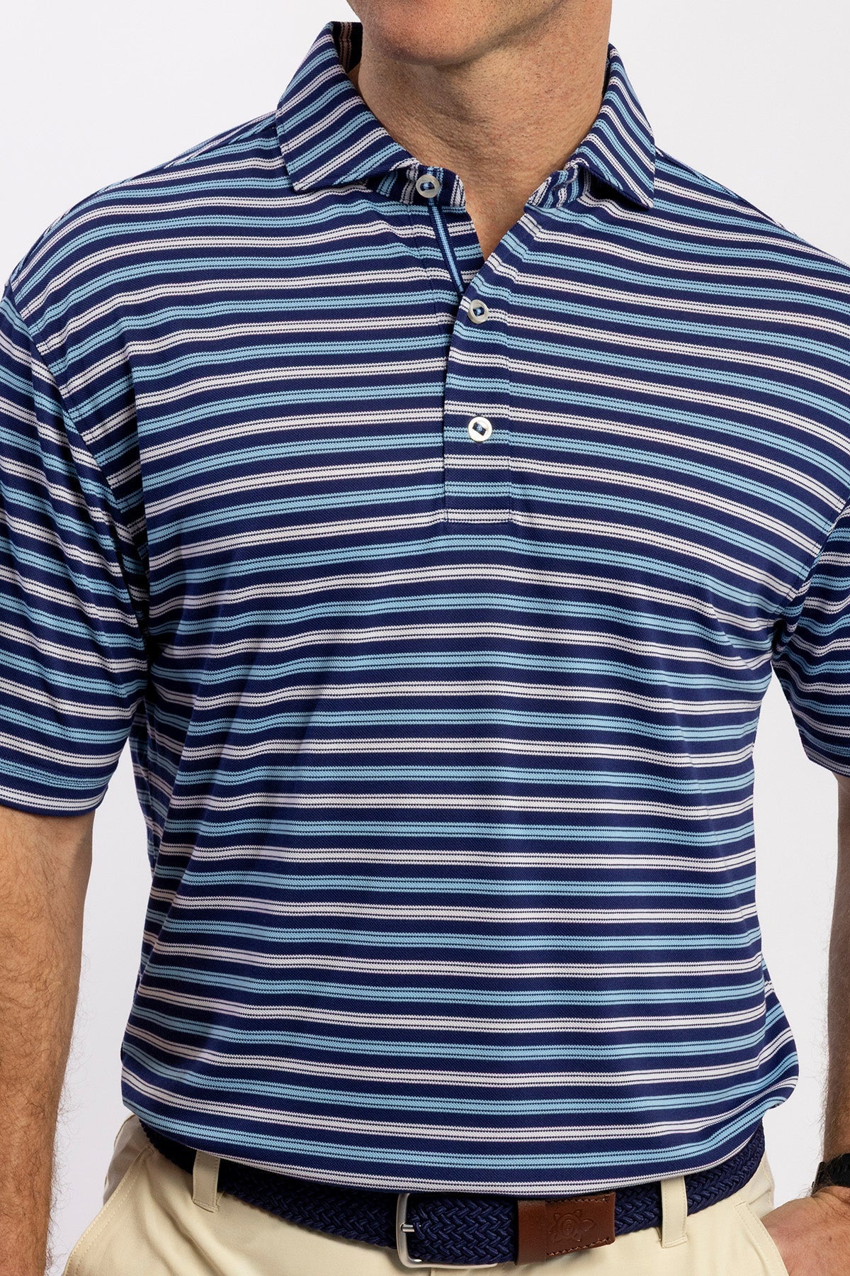 Daren Stripe Diamond Knit Polo – turtleson