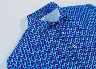 Forest Performance Polo - Collar -Luxe Blue/Navy Turtleson 