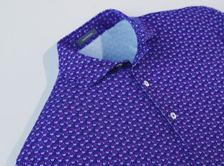 Forest Performance Polo -Collar  Navy/Violet Turtleson