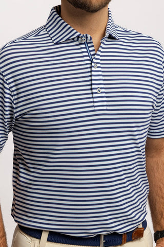 George Stripe Diamond Knit Polo - turtleson