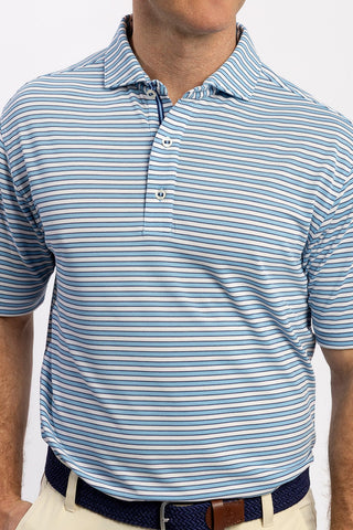 George Stripe Diamond Knit Polo - turtleson