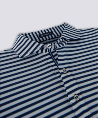 George Stripe Diamond Knit Polo - turtleson