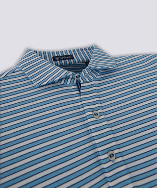 George Stripe Diamond Knit Polo - turtleson