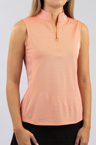 Kelli Stripe Sleeveless Sport Zip - Turtleson