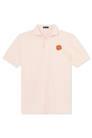 Lewis Stripe Polo - Clemson University - Turtleson