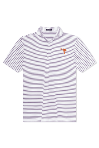 Lewis Stripe Polo - Clemson University - Palmetto - turtleson