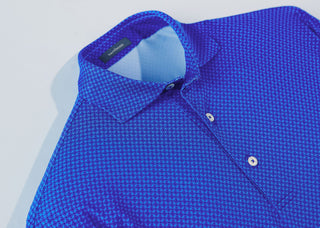 Mason Performance Men's Polo Long Sleeve - Collar Royal/Luxe Blue- Turtleson