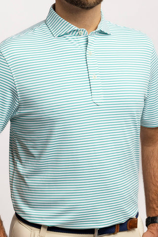 Mathew Stripe Performance Polo - turtleson