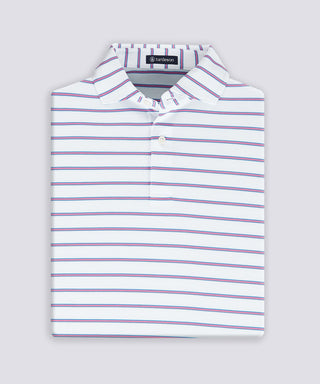 Pete Stripe Two Button Performance Polo - turtleson