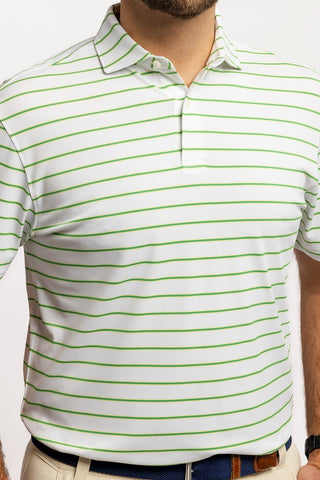 Pete Stripe Two Button Performance Polo - turtleson