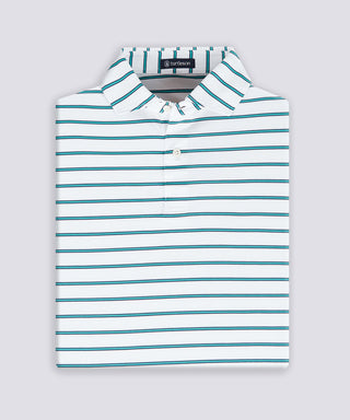 Pete Stripe Two Button Performance Polo - turtleson