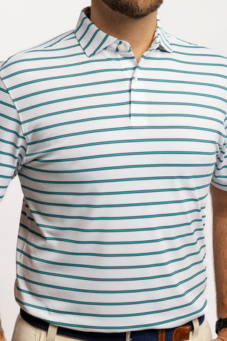 Pete Stripe Two Button Performance Polo - turtleson