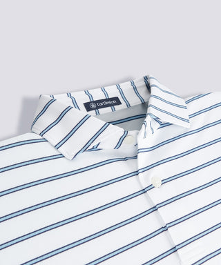 Pete Stripe Two Button Performance Polo - turtleson