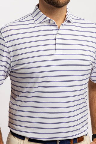 Pete Stripe Two Button Performance Polo - turtleson
