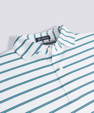 Pete Stripe Two Button Performance Polo - turtleson