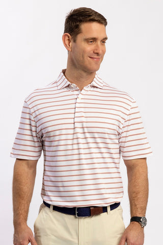 Pete Stripe Two Button Performance Polo - turtleson
