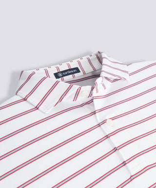 Pete Stripe Two Button Performance Polo - turtleson
