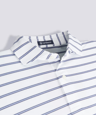 Pete Stripe Two Button Performance Polo - turtleson