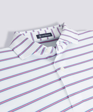 Pete Stripe Two Button Performance Polo - turtleson
