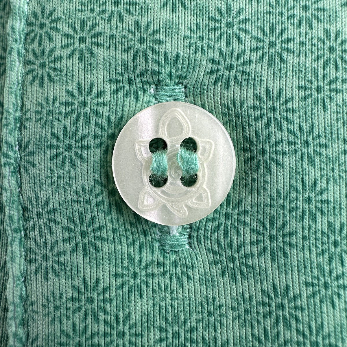 Mint 11-Stitch on mint floral fabric