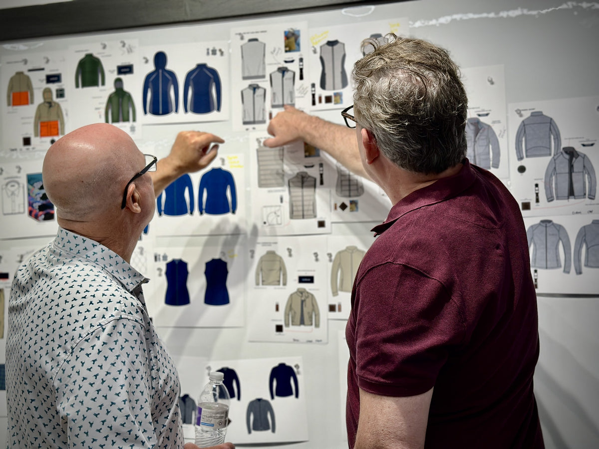 Turtleson team reviewing apparel designs and seasonal colors