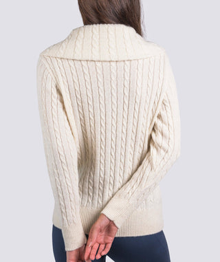 Women's Aurora Half - Zip Cable Knit Sweater - turtleson
