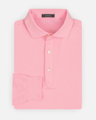 Carter Stripe Performance Men's Polo, Long Sleeve - Orchard - Turtleson