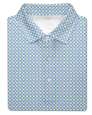 Slater Performance Men's Polo - Luxe Blue/Lime - Turtleson